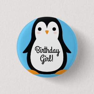 Badge Rond 2,50 Cm Pingouin Cute Hiver 1er Anniversaire Épingle