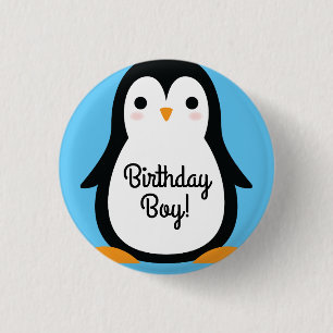 Badge Rond 2,50 Cm Pingouin Cute Hiver 1er Anniversaire Épingle