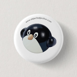 Badge Rond 2,50 Cm Pingouin d'adjectif d'objet