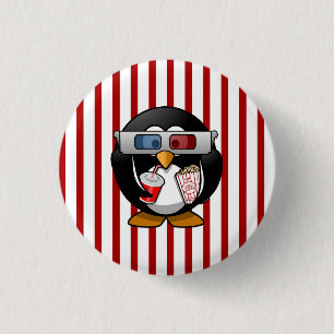 Badge Rond 2,50 Cm Pingouin mignon de bande dessinée aux films avec