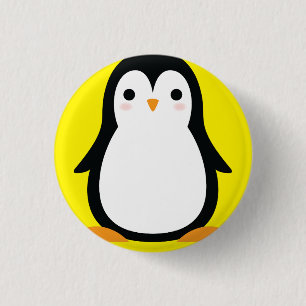 Badge Rond 2,50 Cm Pingouin mignon Hiver 1er Anniversaire Bouton Épin