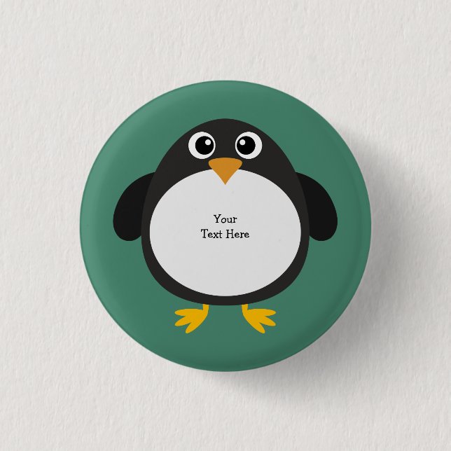 Badge Rond 2,50 Cm Pingouin potelé (personnalisable) (Devant)