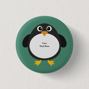 Badge Rond 2,50 Cm Pingouin potelé (personnalisable)