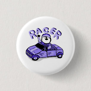 Badge Rond 2,50 Cm Pingouin pourpre racer