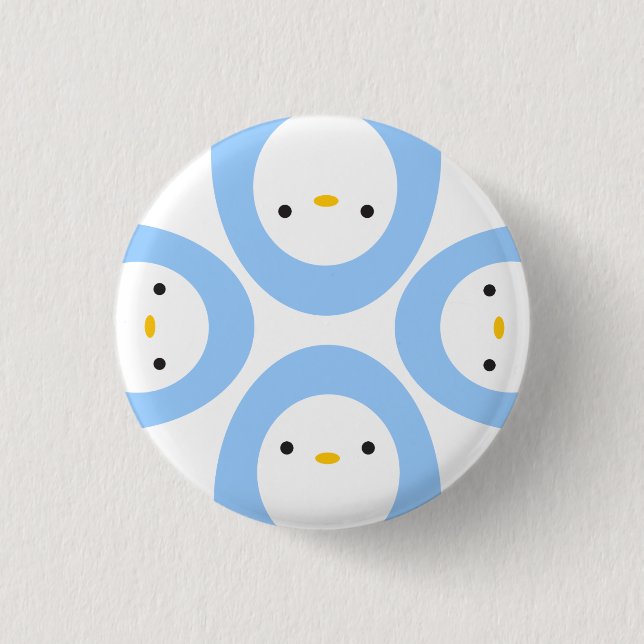 Badge Rond 2,50 Cm Pingouins semi-transparents (Devant)