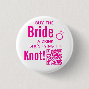Badge Rond 2,50 Cm Pink Acheter The Bride a Drink Bachelorette Party