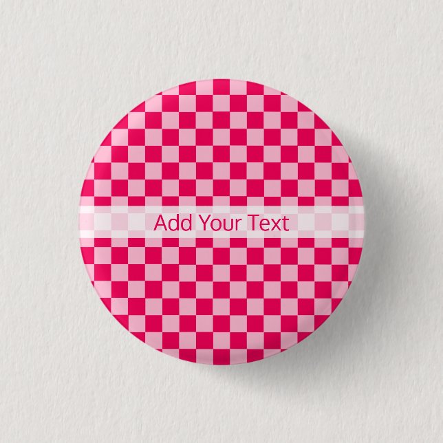 Badge Rond 2,50 Cm Pink Combination Classic Checkerboard par STaylor (Devant)