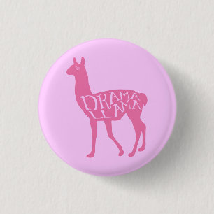Badge Rond 2,50 Cm Pink Drama Llama Button