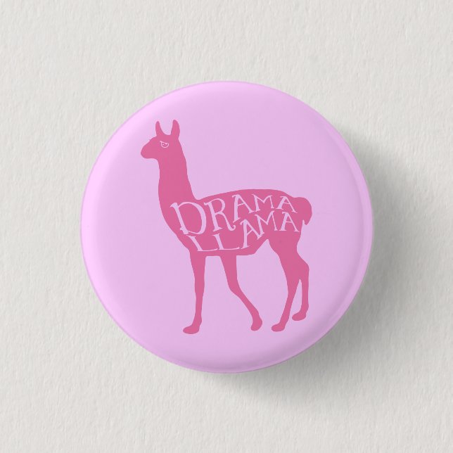 Badge Rond 2,50 Cm Pink Drama Llama Button (Devant)