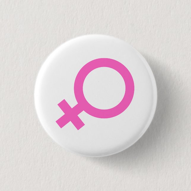 Badge Rond 2,50 Cm Pink Female Gender Symbol Button  (Devant)