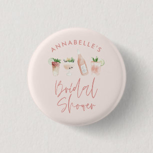 Badge Rond 2,50 Cm Pink girly moderne cocktail script nuptiale douche