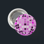 Badge Rond 2,50 Cm Pink Lilac Purple Rétro Moderne Disco Ball<br><div class="desc">Danse,  danse ! Conception de mirrorball disco à feuillage persistant pour chaque reine dansante. Disco ball illustration décor intérieur esthétique rose,  produits de fête et cadeaux.</div>
