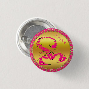Badge Rond 2,50 Cm Pink poisonous scorpion very venomous insect