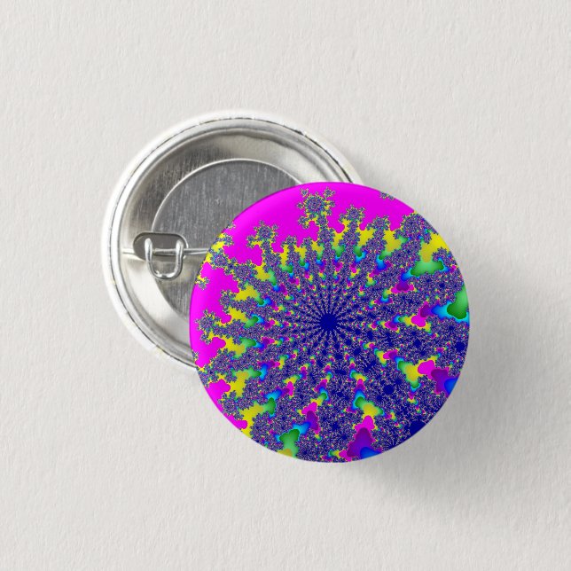 Badge Rond 2,50 Cm Pink Rainbow Burn (Devant & derrière)