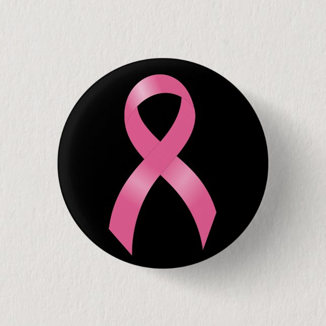 Badge Rond 2,50 Cm Pink Ribbon Sensibilisation au cancer du sein (Devant)