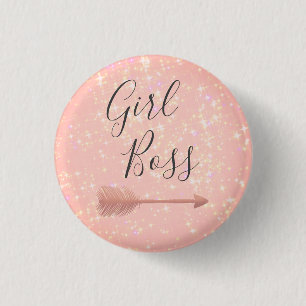 Badge Rond 2,50 Cm "Pink Shimmery Girl Boss
