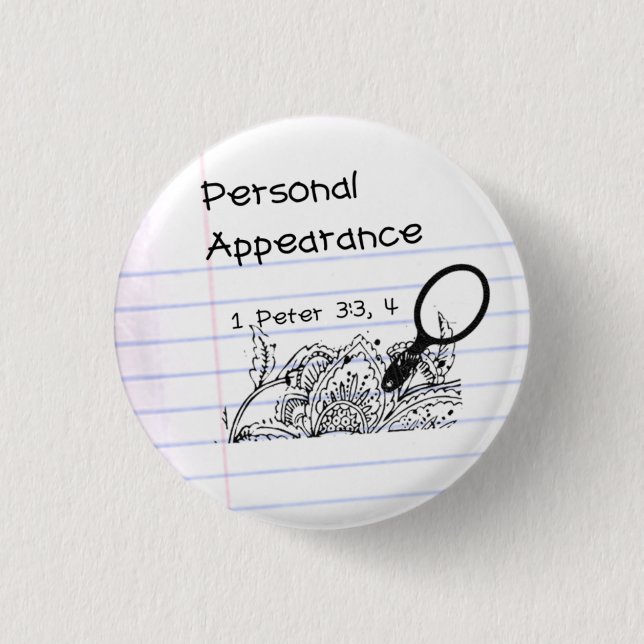 Badge Rond 2,50 Cm Pinnn personnel d'Apperanceee (Devant)