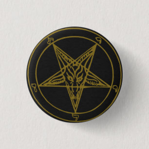 Badge Rond 2,50 Cm Pins Baphomet Noir/Or