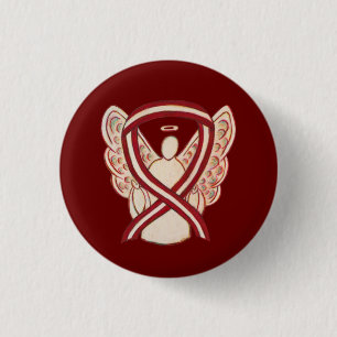 Badge Rond 2,50 Cm Pins d'ange à ruban pour la Bourgogne et l'ivoire