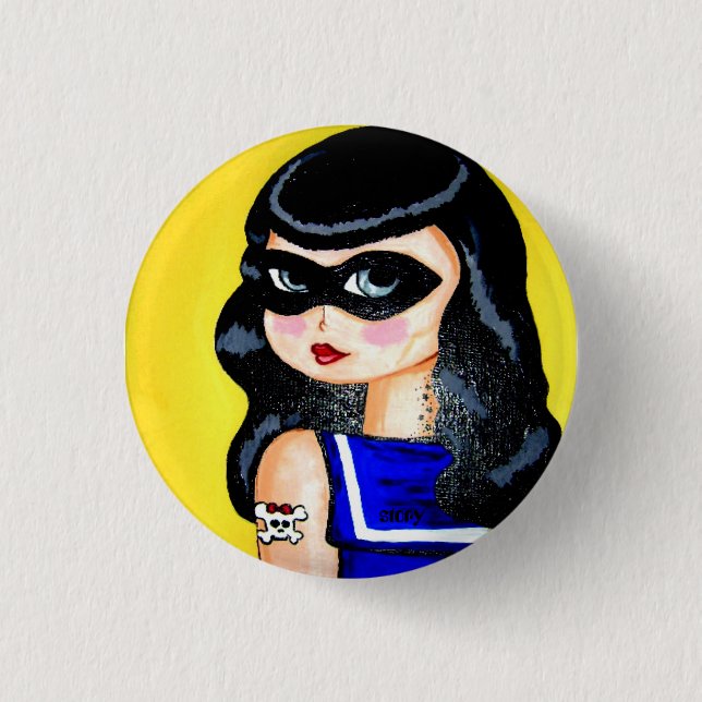 Badge Rond 2,50 Cm PinupGirl (Devant)