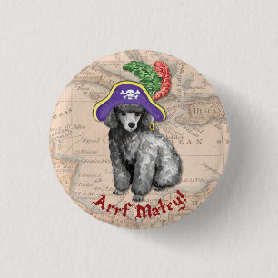 Badge Rond 2,50 Cm Pirate de caniche miniature