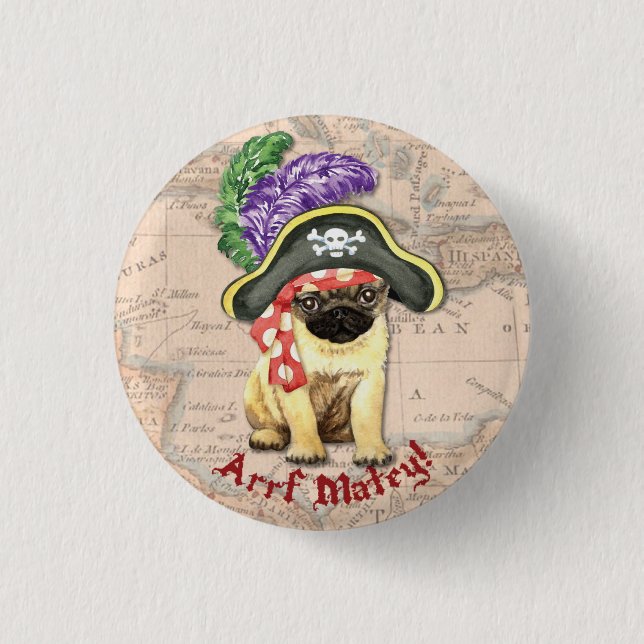 Badge Rond 2,50 Cm Pirate de carlin (Devant)