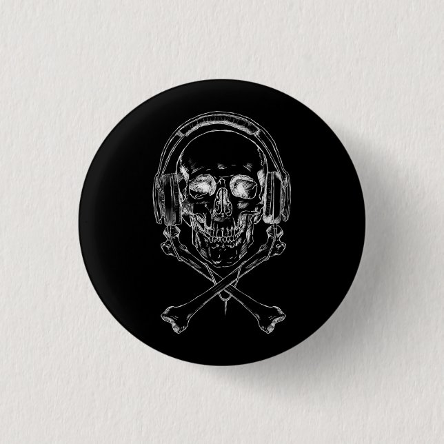 Badge Rond 2,50 Cm Pirate de musique et fier - rayon X (Devant)