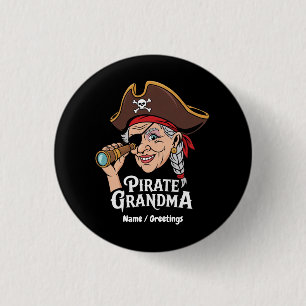 Badge Rond 2,50 Cm Pirate grand-mère drôle grand-mère Halloween costu