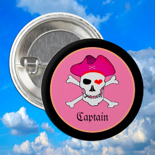 Badge Rond 2,50 Cm Pirates & Capitaine "Grace" - L'île au trésor /Fil