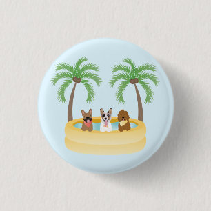 Badge Rond 2,50 Cm Piscine pour chiens d'été