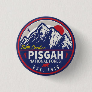 Badge Rond 2,50 Cm Pisgah Forêt nationale Caroline du Nord Vintage