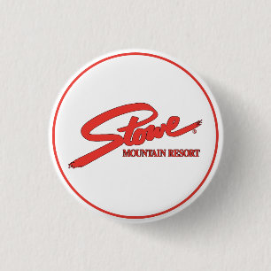 Badge Rond 2,50 Cm Pistes de ski extérieures hivernales vintage Stowe