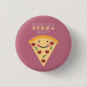 Badge Rond 2,50 Cm Pizza Mon Coeur