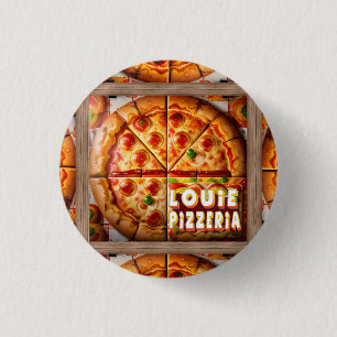 Badge Rond 2,50 Cm Pizza Pizzeria Design