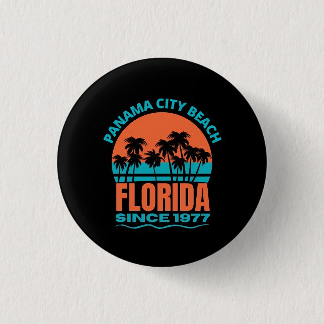 Badge Rond 2,50 Cm Plage de Panama City Floride (Devant)