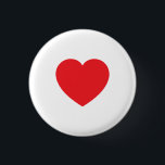 Badge Rond 2,50 Cm Plain Modern White Red Love Heart Graphic<br><div class="desc">Plain Minimalist Modern Designs. They're all simple,  attractive,  unique.</div>