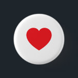 Badge Rond 2,50 Cm Plain Modern White Red Love Heart Graphic<br><div class="desc">Plain Minimalist Modern Designs. They're all simple,  attractive,  unique.</div>