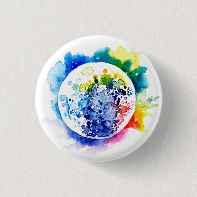 Badge Rond 2,50 Cm Planète colorée (Devant)