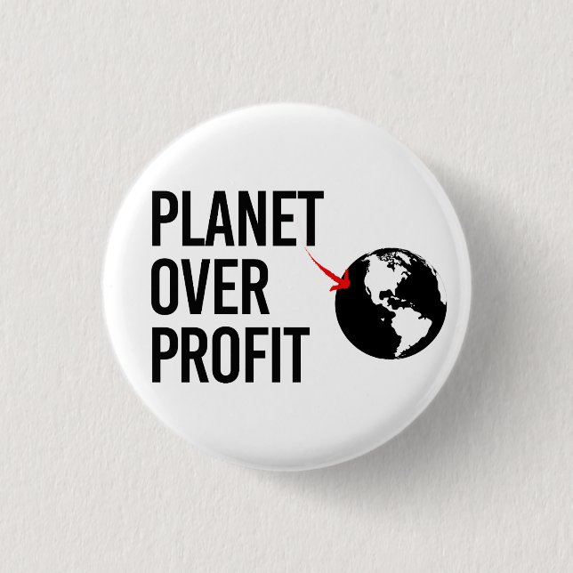 Badge Rond 2,50 Cm Planète sur le profit (Devant)