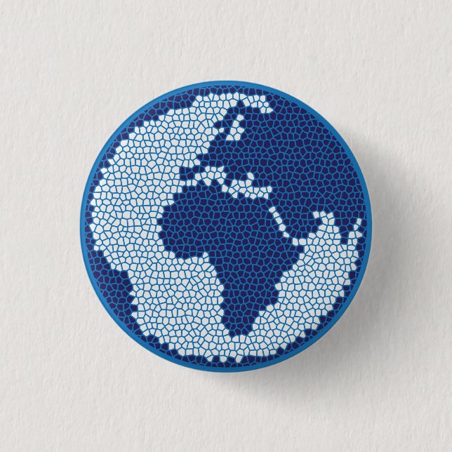 Badge Rond 2,50 Cm Planète Terre (Devant)