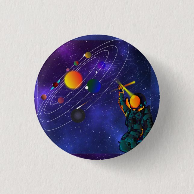 Badge Rond 2,50 Cm Planètes du système solaire (Devant)