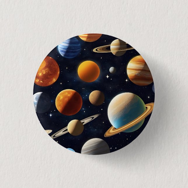 Badge Rond 2,50 Cm Planètes spatiales 2 (Devant)