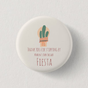 Badge Rond 2,50 Cm Plante de cactus moderne en pot Fête arc-en-ciel