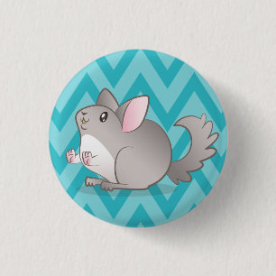 Badge Rond 2,50 Cm Plaque 3,2cm Chinchilla Bleu