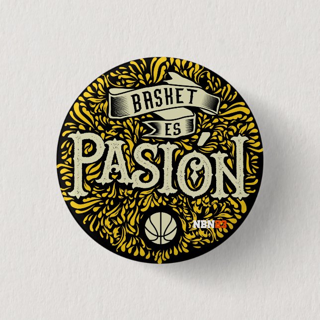 Badge Rond 2,50 Cm Plaque Basket est Passion NBN23 (Devant)