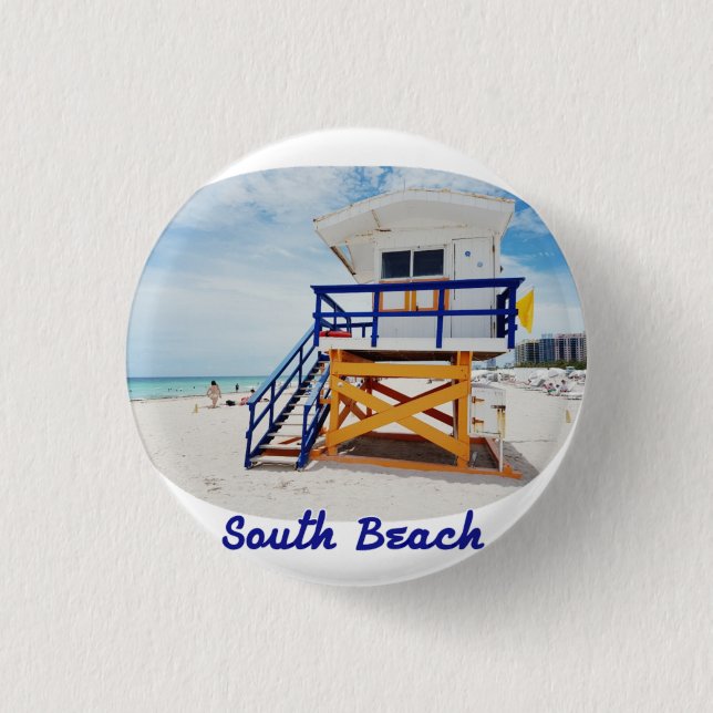 Badge Rond 2,50 Cm Plaque de Miami South Beach Patrouille (Devant)