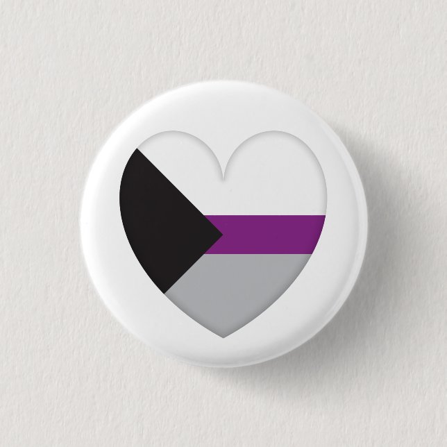 Badge Rond 2,50 Cm Plaque Drapeau Demisexual Coeur - Love i Love (Devant)