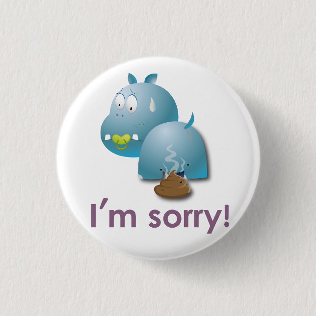 Badge Rond 2,50 Cm Plaque hippopotame (Devant)