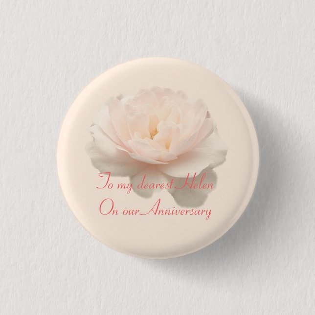 Badge Rond 2,50 Cm Plaque rose blanche et rose (Devant)