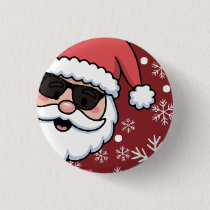Badge Rond 2,50 Cm Plateau de service de Noël Cool Retro Santa